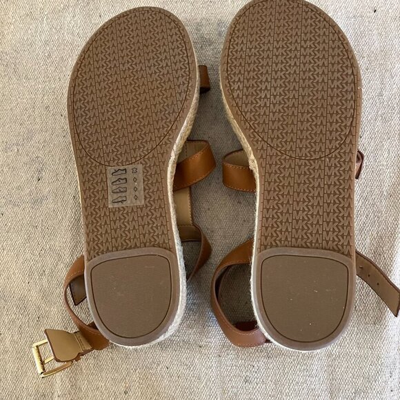 Michael Michael Kors Brown Leather Cunningham Summer Sandals Sz 9 - Picture 9 of 9